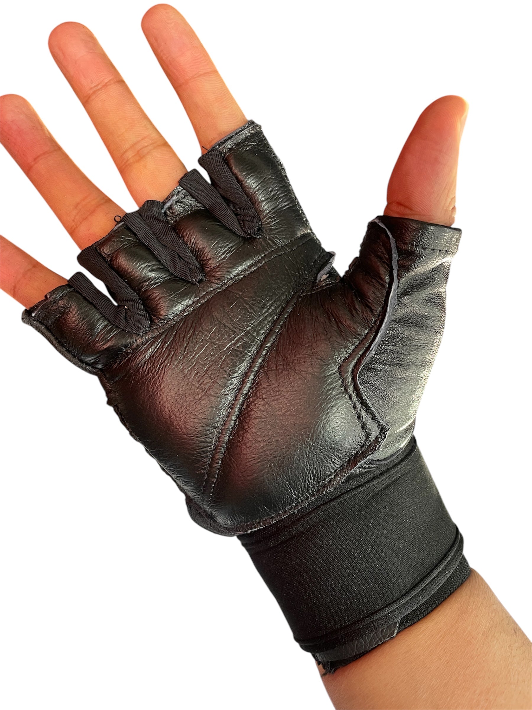 Par de guantes de piel autentica para gym, pesistas, crossfit