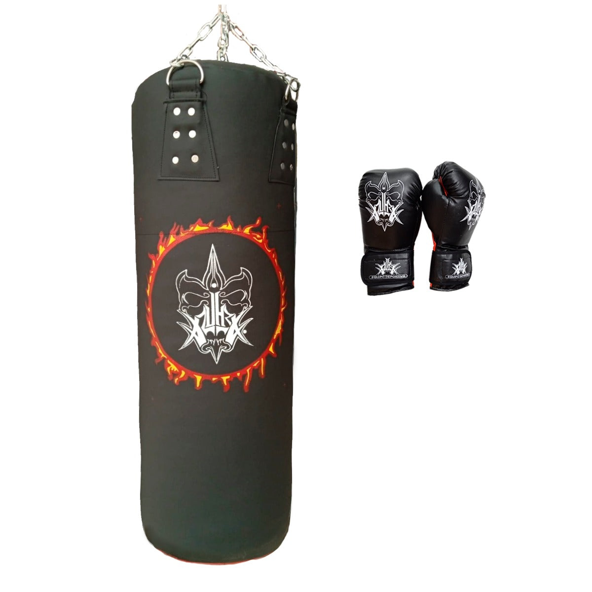 kit de costal profesional con guantes para boxeo o artes marciales